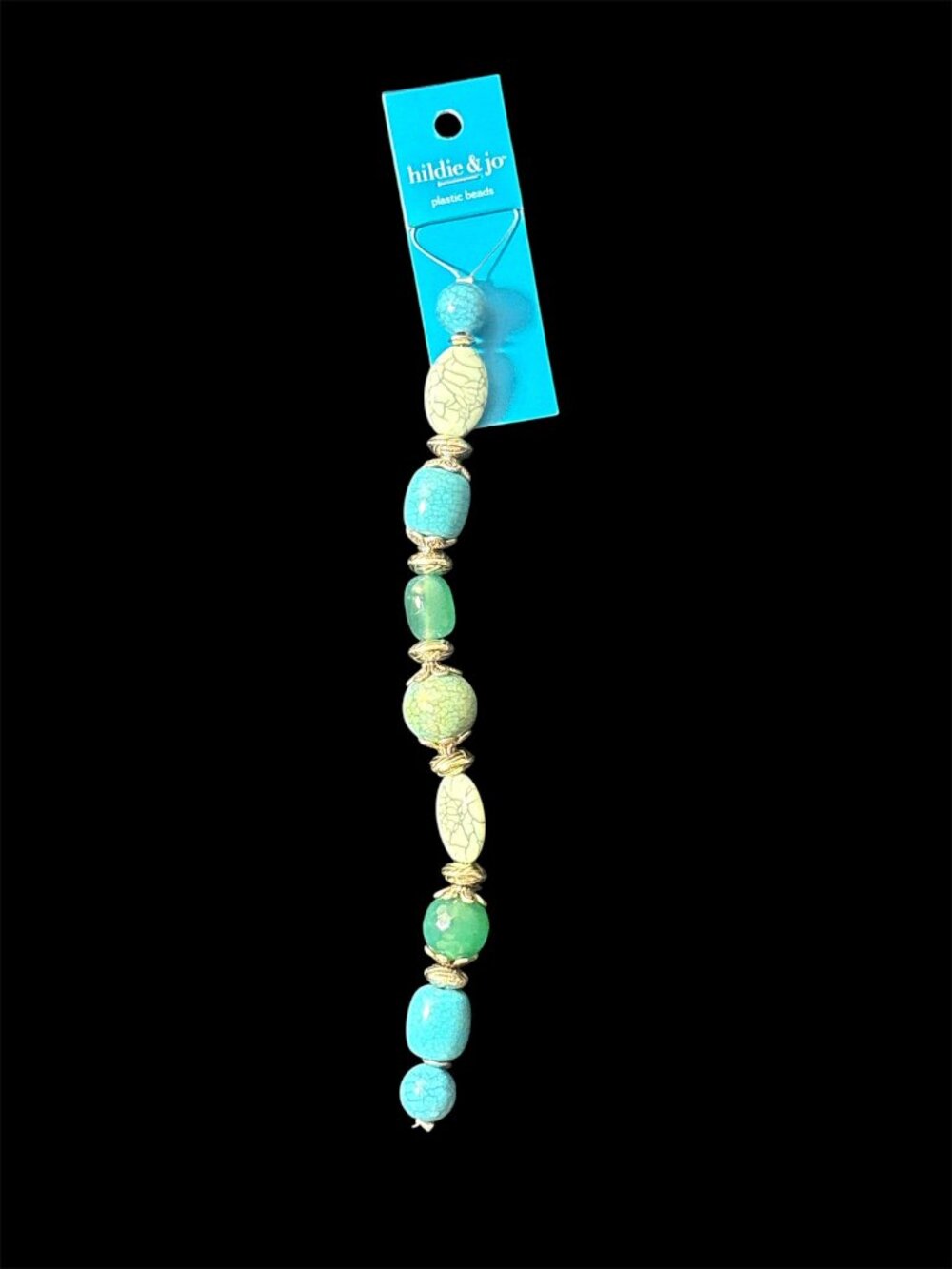 Hildie & Jo Plastic Beads Strand Turquoise/Green/White